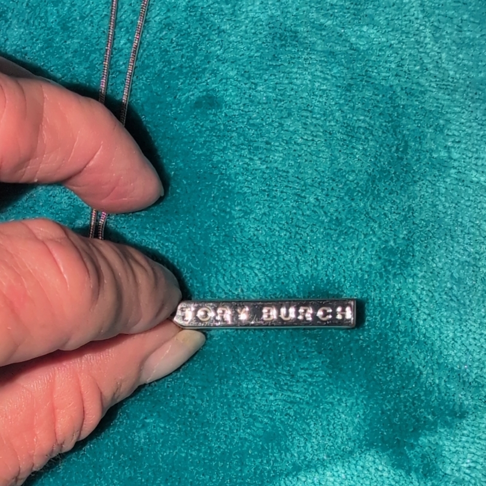 Tory Burch Silver Bar Pendant